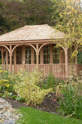 5 x 3.9 Metre, Four Sided Summerhouses With Balcony