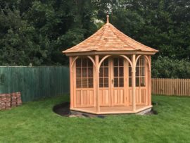 4 Metre, Eight Sided Raised Cedar Gazebo